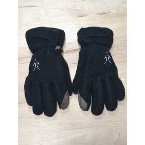 Ibex Leather Wool Black Green Gloves Women's Small Winter